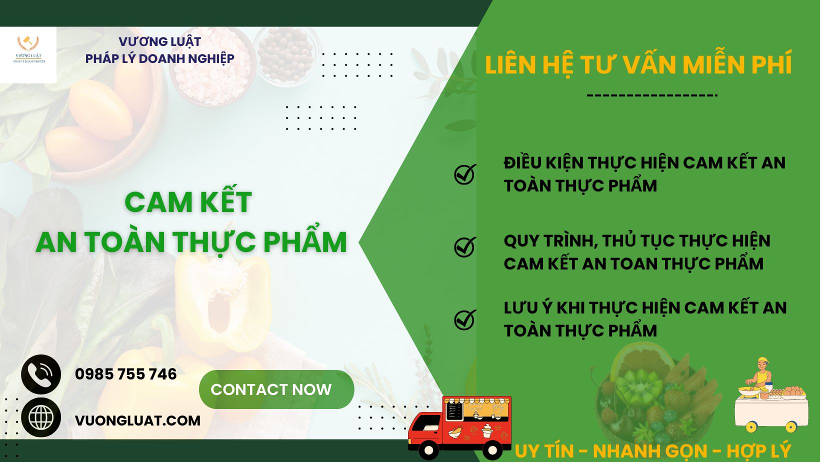 CAM KẾT AN TOÀN THỰC PHẨM - ĐIỀU KIỆN  - THỦ TỤC