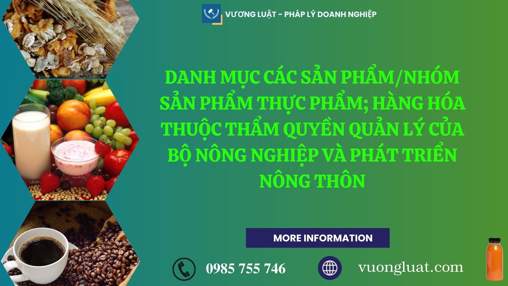 DANH MỤC CÁC SẢN PHẨM/NHÓM SẢN PHẨM THỰC PHẨM; HÀNG HÓA THUỘC THẨM QUYỀN QUẢN LÝ CỦA BỘ NÔNG NGHIỆP VÀ PHÁT TRIỂN NÔNG THÔN